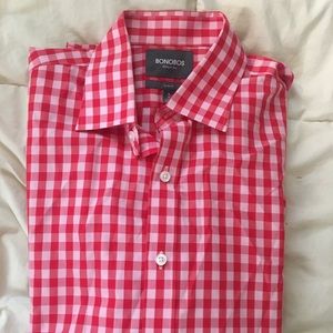 Bonobos Pink Checkered Longsleeve Buttonup